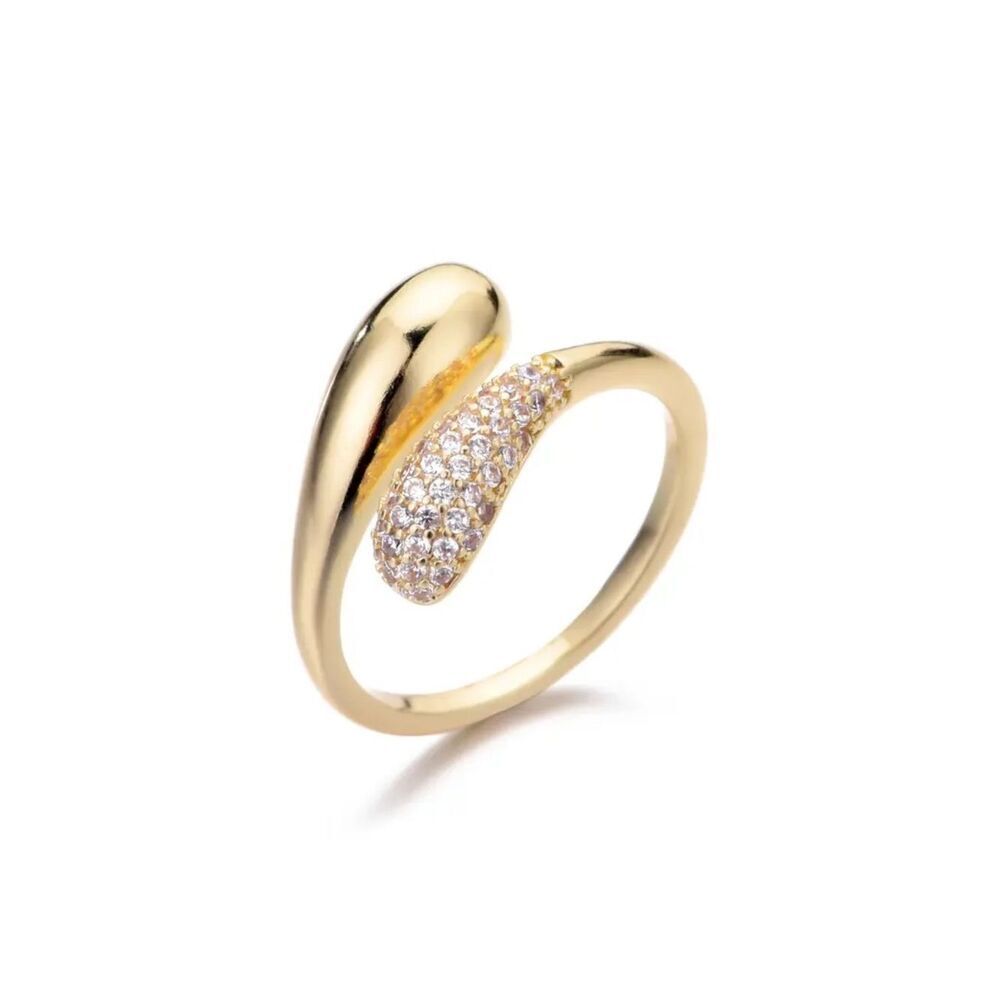 Pavé Teardrop Open Ring Q1067